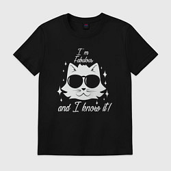 Футболка хлопковая мужская Я поразительный и знаю это, цвет: черный
