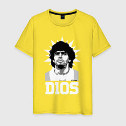 Футболка хлопковая мужская Dios Diego Maradona, цвет: желтый