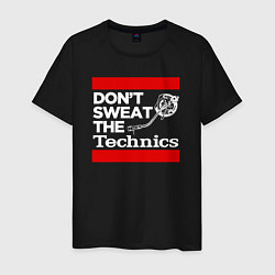 Футболка хлопковая мужская Dont sweat the Technics, цвет: черный