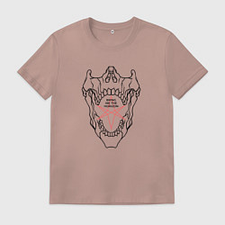 Футболка хлопковая мужская Bring Me the Horizon - logo, цвет: пыльно-розовый