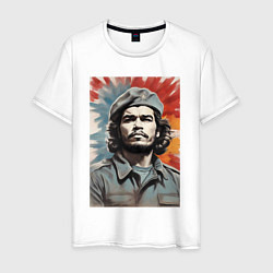 Футболка хлопковая мужская Портрет Че Гевара, цвет: белый