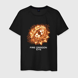 Футболка хлопковая мужская Fiery dragon eye, цвет: черный