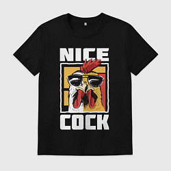 Футболка хлопковая мужская Nice cock, цвет: черный
