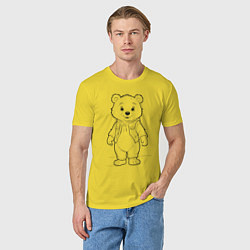 Футболка хлопковая мужская Медвежонок стоит, цвет: желтый — фото 2
