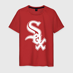 Футболка хлопковая мужская Chicago white sox - baseball, цвет: красный