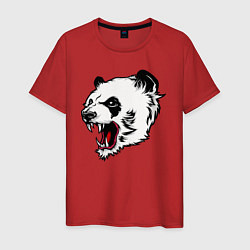 Футболка хлопковая мужская Оскал панды, цвет: красный