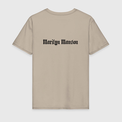 Мужская футболка Marilyn Manson black and white / Миндальный – фото 2