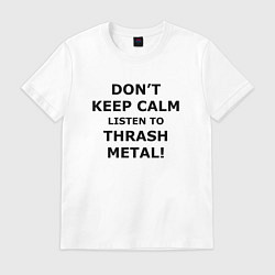 Футболка хлопковая мужская Listen to thrash metal, цвет: белый