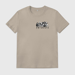 Футболка хлопковая мужская Друзья по играм, цвет: миндальный