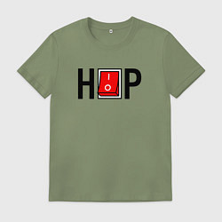 Футболка хлопковая мужская Hip Hop выключатель, цвет: авокадо
