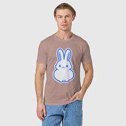 Футболка хлопковая мужская White bunny, цвет: пыльно-розовый — фото 2