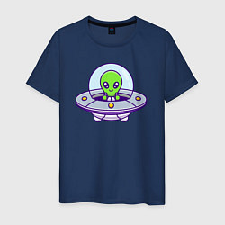Футболка хлопковая мужская Green alien, цвет: тёмно-синий