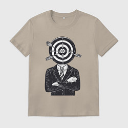 Футболка хлопковая мужская Человек дартс, цвет: миндальный