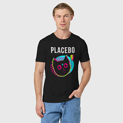 Футболка хлопковая мужская Placebo rock star cat, цвет: черный — фото 2