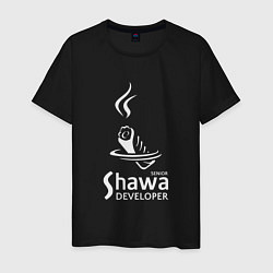 Футболка хлопковая мужская Senior shawa developer white, цвет: черный