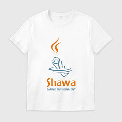 Футболка хлопковая мужская Shawa eating environment, цвет: белый