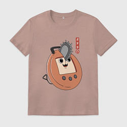 Футболка хлопковая мужская Тамагочи Почита, цвет: пыльно-розовый
