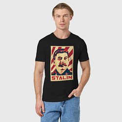 Футболка хлопковая мужская Stalin face, цвет: черный — фото 2
