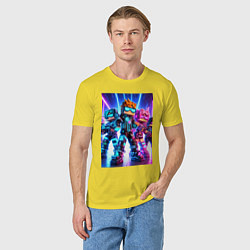 Футболка хлопковая мужская Minecraft - characters ai art, цвет: желтый — фото 2