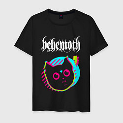 Футболка хлопковая мужская Behemoth rock star cat, цвет: черный