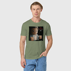 Футболка хлопковая мужская Feel like dying, цвет: авокадо — фото 2