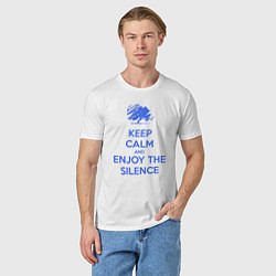 Футболка хлопковая мужская Keep calm and enjoy the silence, цвет: белый — фото 2