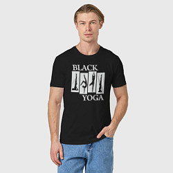 Футболка хлопковая мужская Black yoga, цвет: черный — фото 2