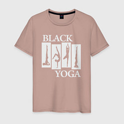 Футболка хлопковая мужская Black yoga, цвет: пыльно-розовый