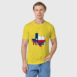 Футболка хлопковая мужская Texas, цвет: желтый — фото 2
