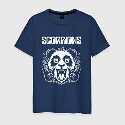 Футболка хлопковая мужская Scorpions rock panda, цвет: тёмно-синий