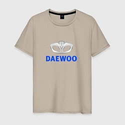 Футболка хлопковая мужская Daewoo sport auto logo, цвет: миндальный