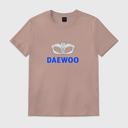 Футболка хлопковая мужская Daewoo sport auto logo, цвет: пыльно-розовый