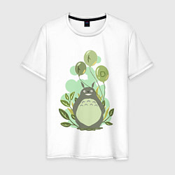 Футболка хлопковая мужская Green Totoro, цвет: белый