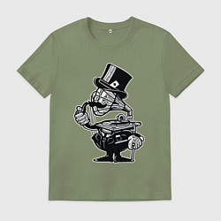 Футболка хлопковая мужская Человек граммофон, цвет: авокадо