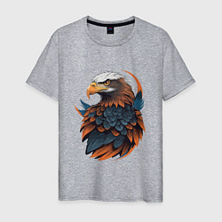Футболка хлопковая мужская Белоголовый орлан, цвет: меланж