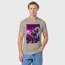 Футболка хлопковая мужская Барби поёт панк-рок, цвет: миндальный — фото 2