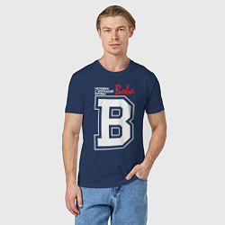 Футболка хлопковая мужская Вова человек с большой буквы, цвет: тёмно-синий — фото 2