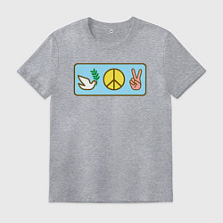 Футболка хлопковая мужская Голубь и мир, цвет: меланж