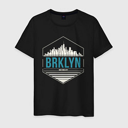Футболка хлопковая мужская Brooklyn city, цвет: черный