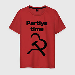 Футболка хлопковая мужская Partiya time, цвет: красный