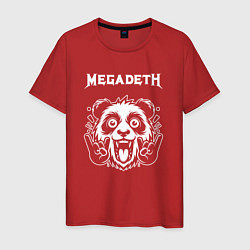 Футболка хлопковая мужская Megadeth rock panda, цвет: красный