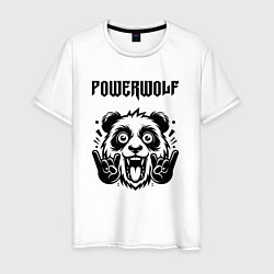 Футболка хлопковая мужская Powerwolf - rock panda, цвет: белый