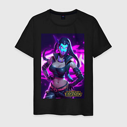 Футболка хлопковая мужская League of Legends Akali Kda, цвет: черный