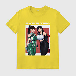 Футболка хлопковая мужская Тифа и Ева girls fantasy, цвет: желтый