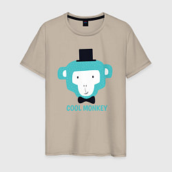 Футболка хлопковая мужская Cool monkey, цвет: миндальный