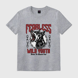 Футболка хлопковая мужская Бесстрашная дикая молодежь, цвет: меланж