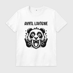 Футболка хлопковая мужская Avril Lavigne - rock panda, цвет: белый