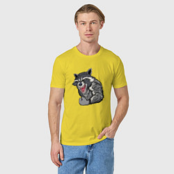 Футболка хлопковая мужская Raccoon, цвет: желтый — фото 2