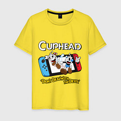 Футболка хлопковая мужская Switch cuphead, цвет: желтый