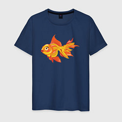 Футболка хлопковая мужская Golden fish, цвет: тёмно-синий